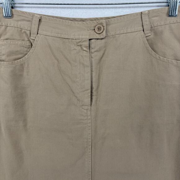 FOR JOSEPH Skirt 32 XXS Twill Pencil Straight Midi Utility 5 Pocket Beige Khaki - Picture 4 of 13